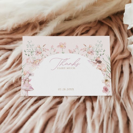 フェアリーピンクフローラガールズ誕生日 サンキューカード