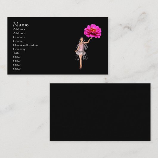 フェアリーピンク《植物》百日草フラワーファンタジー名刺 名刺 (正面/裏面)