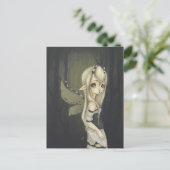 フェアリーファンタジーアートはがき緑 ポストカード (スタンド正面)