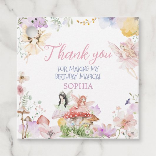 フェアリーファーストお洒落バースデーパーティースクエア フェイバータグ (正面)