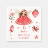 フェアリーファーストストロベリーフェアリー誕生日 スタンダードカクテルナプキン (正面)