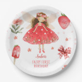 フェアリーファーストストロベリーフェアリー誕生日 ペーパープレート (正面)