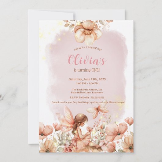 フェアリーファーストテーマガールズファーストパーティー 招待状 (正面)