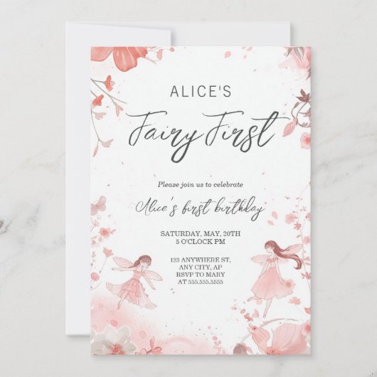 フェアリーファーストテーマガールズファーストパーティー 招待状 (正面)