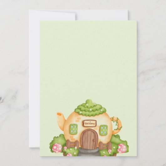 フェアリーファーストテーマ1歳の誕生日パーティー 招待状 (裏面)