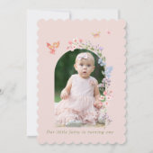 フェアリーファーストパステルガール誕生日招待状 招待状 (裏面)