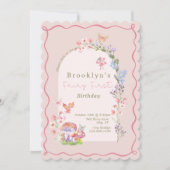 フェアリーファーストパステルガール誕生日招待状 招待状 (正面)