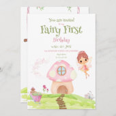 フェアリーファーストフェアリーランド&ガーデン誕生日招待状 招待状 (正面/裏面)