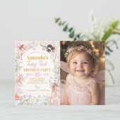 フェアリーファーストフローラガーデン誕生日写真 招待状 (スタンド正面)