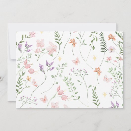 フェアリーファーストフローラガーデン誕生日写真 招待状 (裏面)