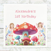 フェアリーファーストフローラガールの1歳の誕生日パーティー スタンダードカクテルナプキン