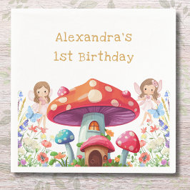 フェアリーファーストフローラガールの1歳の誕生日パーティー スタンダードカクテルナプキン