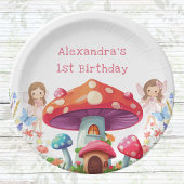 フェアリーファーストフローラガールの1歳の誕生日パーティー ペーパープレート