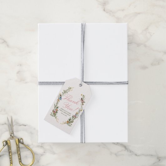 フェアリーファーストヴィンテージフローラ誕生日 ギフトタグ (より糸付き)