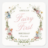 フェアリーファーストヴィンテージフローラ誕生日 スクエアシール (正面)