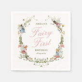 フェアリーファーストヴィンテージフローラ誕生日 スタンダードカクテルナプキン (正面)