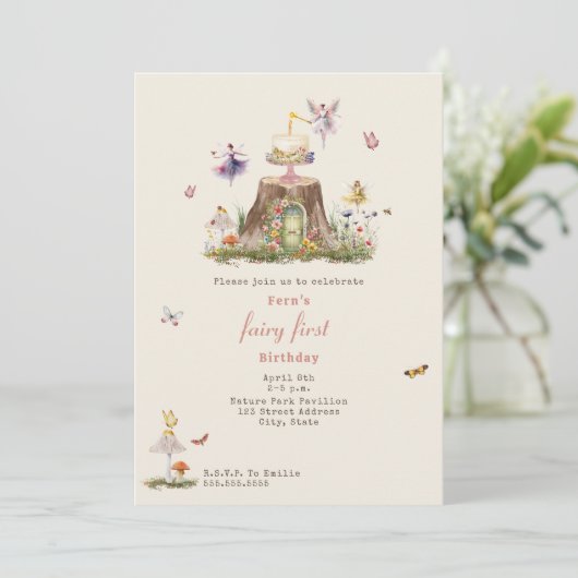 フェアリーファースト誕生日ウッドランドフェアリーガーデン 招待状 (スタンド正面)