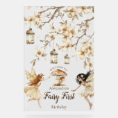 フェアリーファースト誕生日ウッドランドフローラ アクリルサイン (正面)