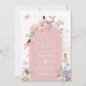 フェアリーファースト誕生日エンチャントガーデンガールズ妖精 招待状 (正面)