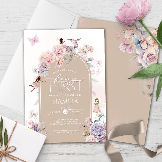 フェアリーファースト誕生日エンチャントガーデンパーティー 招待状