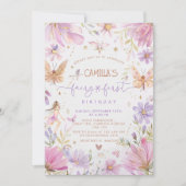 フェアリーファースト誕生日ガール招待状 招待状 (正面)