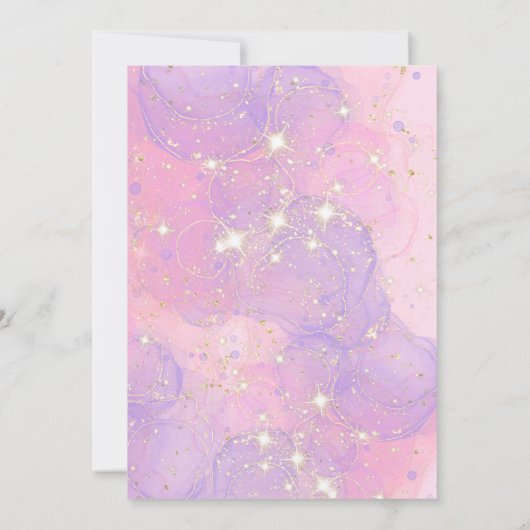 フェアリーファースト誕生日ガール1stフェアリーフォレストピンク 招待状 (裏面)