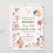 フェアリーファースト誕生日ガール1stフェアリーフォレストマジカル 招待状 (正面)
