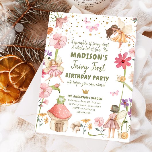 フェアリーファースト誕生日ガール1stフェアリーフォレストマジカル 招待状