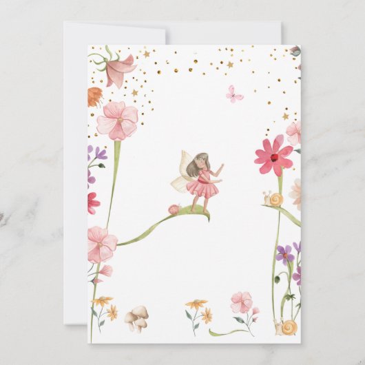 フェアリーファースト誕生日ガール1stフェアリーフォレストマジカル 招待状 (裏面)