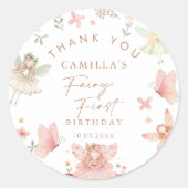 フェアリーファースト誕生日ガール ラウンドシール (正面)