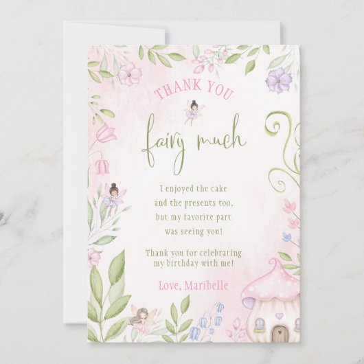 フェアリーファースト誕生日サンキューカード 招待状 (正面)