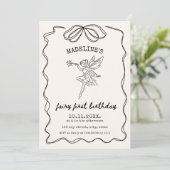 フェアリーファースト誕生日ハンドミニマ図解入りの、写真付きのリスト 招待状 (スタンド正面)