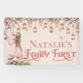 フェアリーファースト誕生日パーティービニパーソナライズされたアル 横断幕 (横)