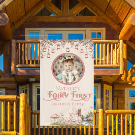 フェアリーファースト誕生日パーティービニパーソナライズされたアル 横断幕