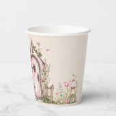 フェアリーファースト誕生日パーティー赤面ピンクパーソナライズされた 紙コップ (裏面)