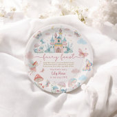 フェアリーファースト誕生日ピンクお洒落蝶 ペーパープレート