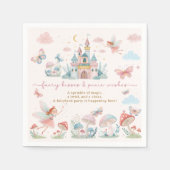 フェアリーファースト誕生日ピンクの蝶マジカル スタンダードカクテルナプキン (正面)