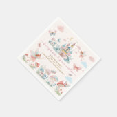 フェアリーファースト誕生日ピンクの蝶マジカル スタンダードカクテルナプキン (角)