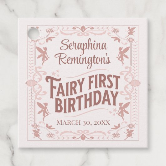 フェアリーファースト誕生日ピンクスウィートガールズデイパーティー フェイバータグ (正面)