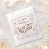 フェアリーファースト誕生日ピンクスウィートガールズデイパーティー フェイバーバッグ (クリップ留めされた状態)