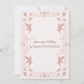 フェアリーファースト誕生日ピンクスウィートガールズデイパーティー 招待状 (裏面)