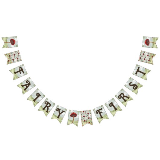 フェアリーファースト誕生日フォレストガーデンキノコ バンティングフラッグ (全)