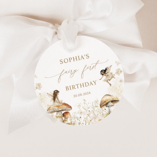 フェアリーファースト誕生日ボホメッセージカード フェイバータグ