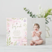 フェアリーファースト誕生日写真サンキューカード 招待状 (スタンド正面)