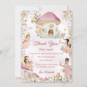 フェアリーファースト誕生日写真サンキューカード 招待状 (正面)