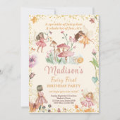 フェアリーファースト誕生日招待状フェアリー招待状 招待状 (正面)