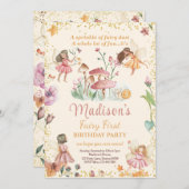 フェアリーファースト誕生日招待状フェアリー招待状 招待状 (正面/裏面)