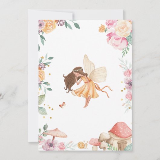 フェアリーファースト誕生日招待状フェアリー招待状 招待状 (裏面)