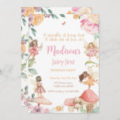 フェアリーファースト誕生日招待状フェアリー招待状 招待状 (正面/裏面)