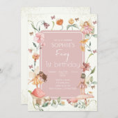 フェアリーファースト誕生日招待状フェアリー招待状 招待状 (正面/裏面)